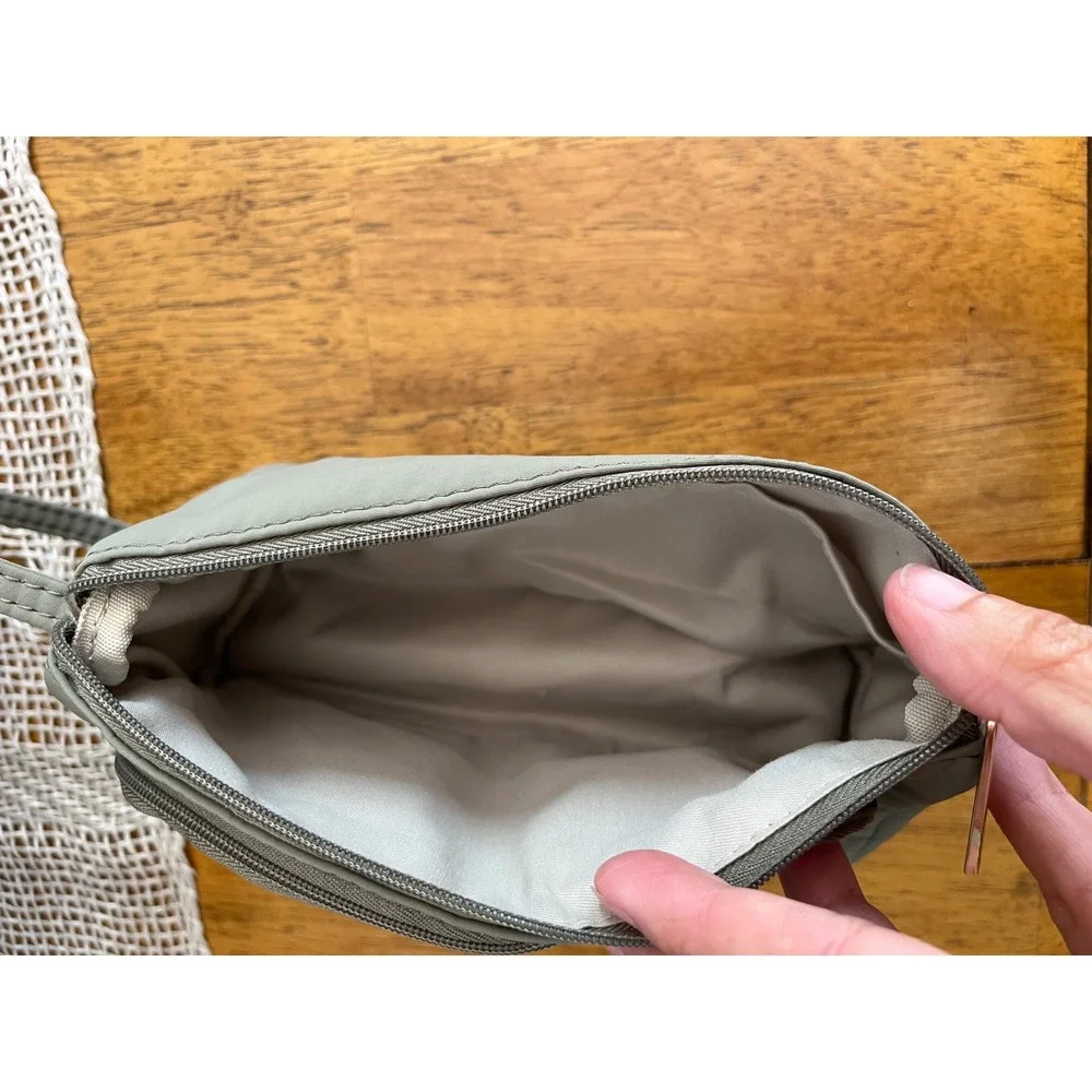 Isaac Mizrahi Accessory Bag Sage Green with Gold Details